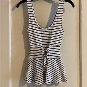 Express One Eleven Striped Corset Tank